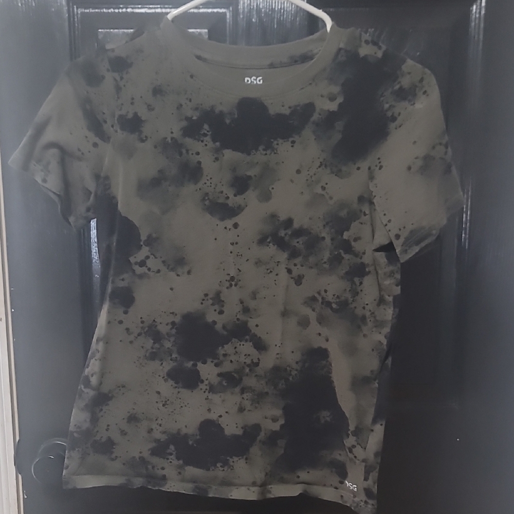 DSG Olive Green and Black Splatter Short Sleeve Tee